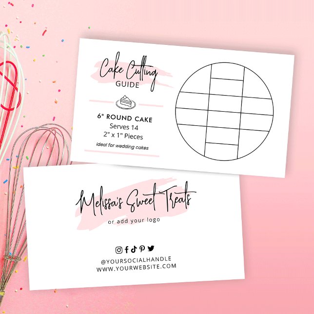 Cake Cutting Guide 6" Runder Kuchen 2x1" Teile Begleitkarte (6 inch round cake cutting guide for wedding cakes)