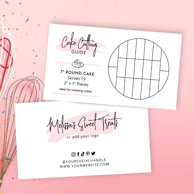 Cake Cutting Guide 7" Runder Kuchen 2x1" Teile Begleitkarte (7 inch round cake cutting guide for wedding cakes)