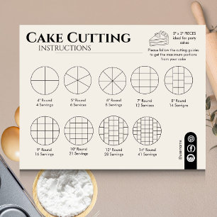 Cake Cutting Guide Runde Hochzeit einfach Mitteilungskarte