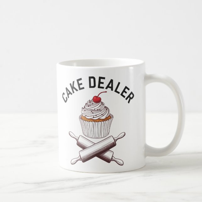 "Cake Dealer Cupcake Design | Benutzerdefiniertes  Kaffeetasse (Rechts)