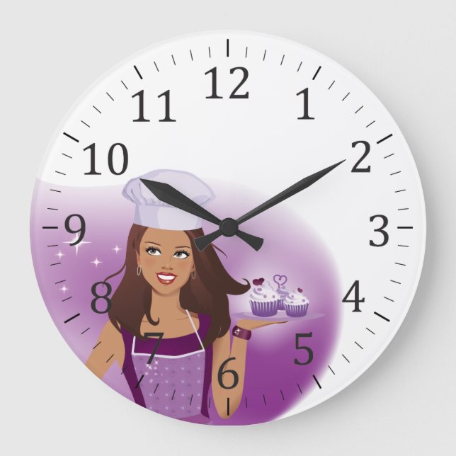 Cake Decorator Party Planer Wall Clock Große Wanduhr (Vorderseite)
