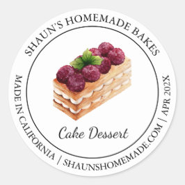 Cake Dessert Backen Modernes Label Runder Aufkleber