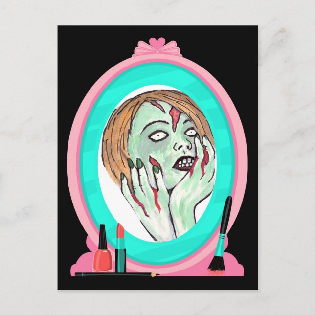 Cake Face Zombie Postcard Postkarte (Vorderseite)
