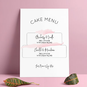 Cake Flavours Menü Feminine Pink Wasserfarbe Poster