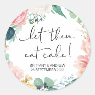 Cake Gastgeschenk Hochzeit Ließ sie essen Kuchen L Runder Aufkleber