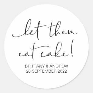 Cake Gastgeschenk Hochzeit Ließ sie essen Kuchen L Runder Aufkleber