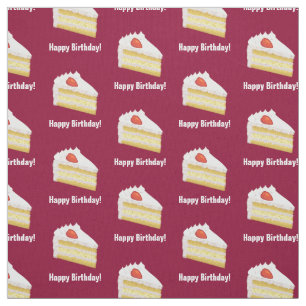 Cake & Happy Geburtstag oder Text / Name Stoff