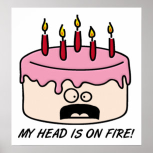 Cake Head on Funny Poster