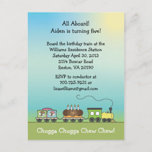 Cake & Ice Cream Zug - Postkarte Einladung