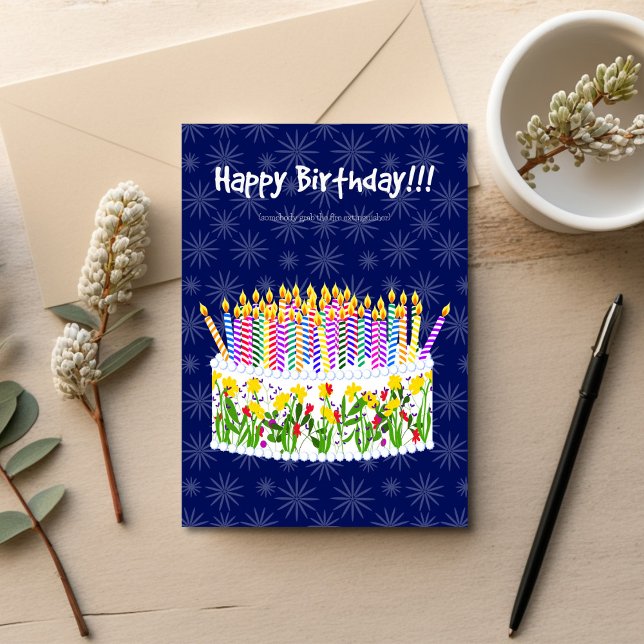 Cake is a Fire Hazard Birthday Karte (Unique Birthday Cards: Geometric and Flat Art styles featuring florals, animals, and modern designs
)