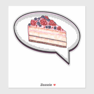 Cake is my Liebe Language - Berry Cake Word Ballon Aufkleber