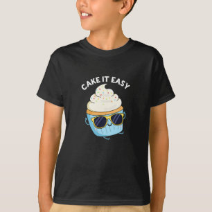 Cake It Easy Funny Cupcake Pub Dark BG T-Shirt