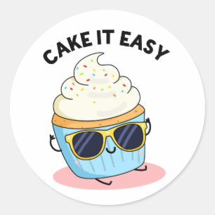 Cake It Easy Funny Cupcake Puff Runder Aufkleber