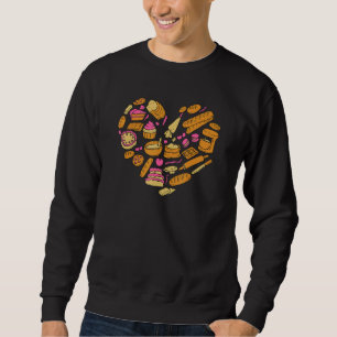 Cake Kuchen Backherz Liebe Hobby Baker Konditorei Sweatshirt