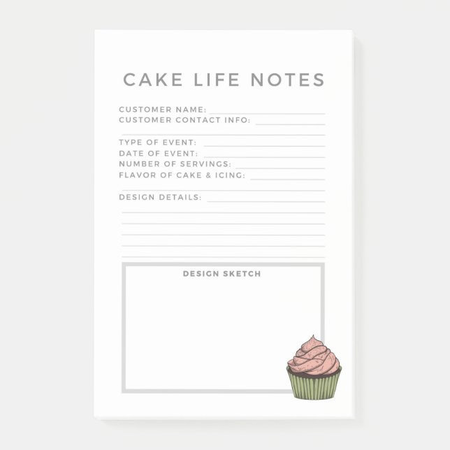 Cake Life Sticky Note Planner Post-it Klebezettel (Vorderseite)