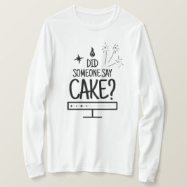 Cake Lover Quote Minimal Black Typography White T-Shirt