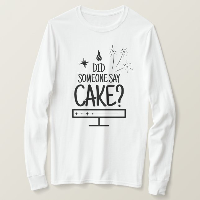 Cake Lover Quote Minimal Black Typography White T-Shirt (Design vorne)