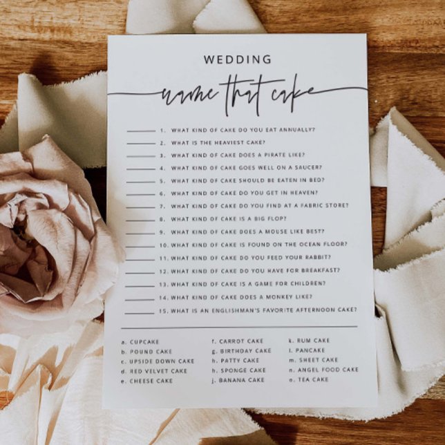 Cake Match Brautparty Games Party Activity Card Einladung (Von Creator hochgeladen)