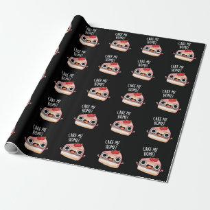 Cake Me Home Lustiger Lebensmittel-Wortwitz Dunkle Geschenkpapier