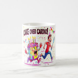 Cake Over Cardio Funny Geburtstag Kaffeetasse