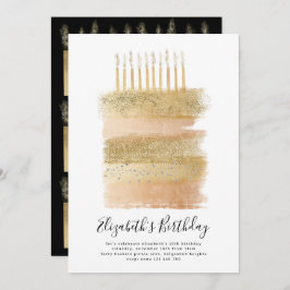 Cake Party Einladung Gold Funkelnd Girls 10. Gebur