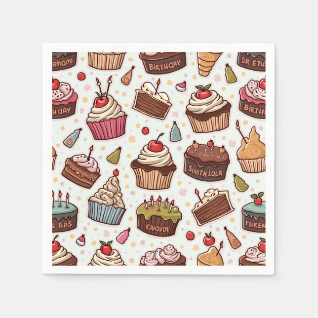 Cake Pattern Paper Napkin Serviette (Vorderseite)