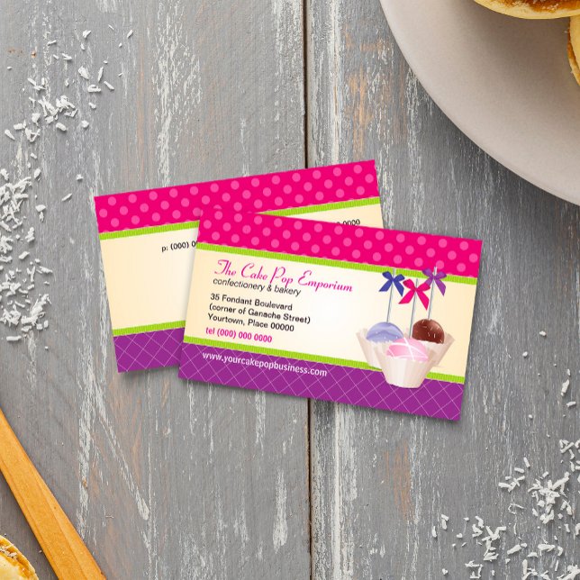 Cake Pop Patterns Business Card Visitenkarte (Cake Pop Pattern Business Card)