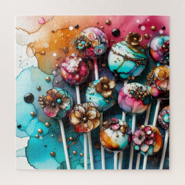 Cake Pops Alcohol Ink Puzzle (Vertikal)