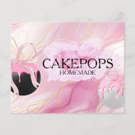 Cake Pops Baker Bakery Treats Pink Flyer