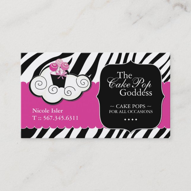 Cake Pops Business Cards - kundenspezifisch Visitenkarte (Vorderseite)