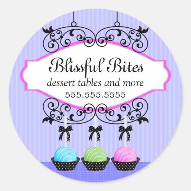 Cake Pops Desserts Bäckerei Runder Aufkleber (Vorderseite)