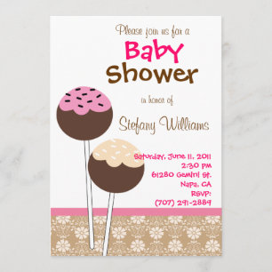 Cake Pops Kinderdusche Einladung