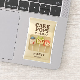 Cake Pops Trio: Cute Character Lollipop Party Aufkleber