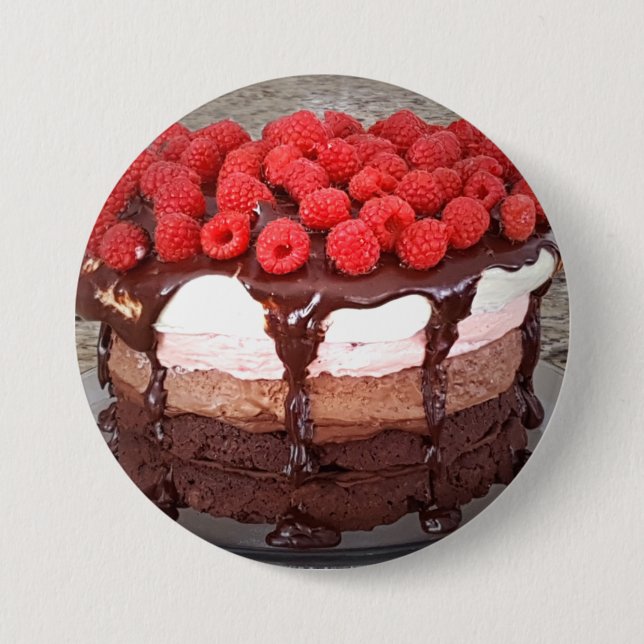 Cake Raspberry Chocolate Strawberry Vanilla Cakes  Button (Vorderseite)