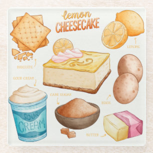 Cake Recipe Glass Untersetzer