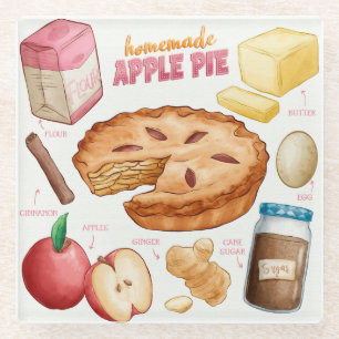 Cake Recipe Glass Untersetzer