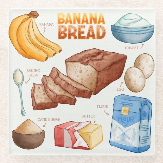 Cake Recipe Glass Untersetzer (Vorderseite)