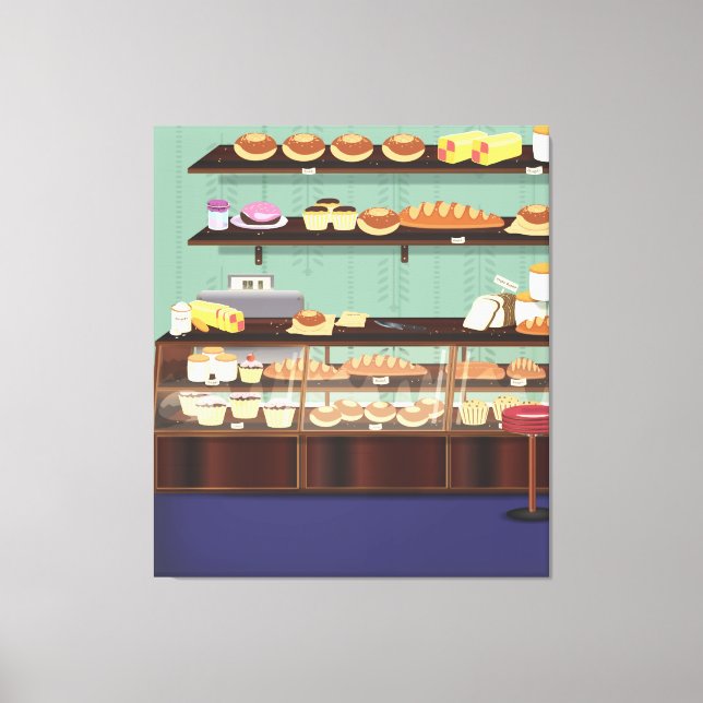 Cake Shop Counter Leinwanddruck (Vorderseite)