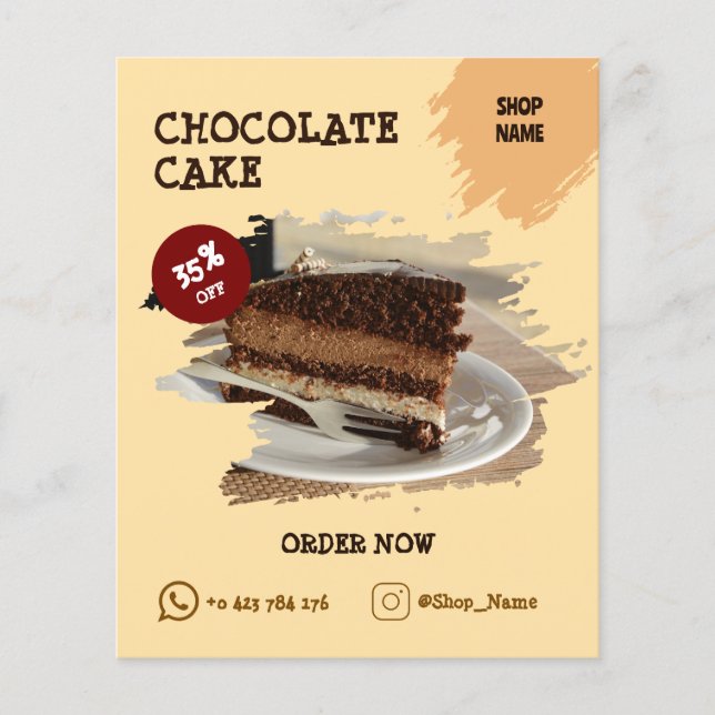 Cake Shop Custom Editable Flyer (Vorne)