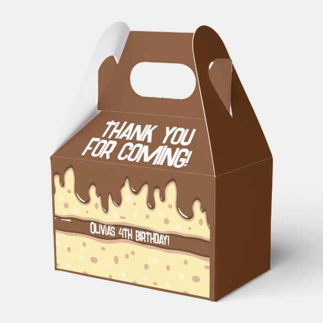 Cake Slice Cartoon Kindergeburtstag Party Geschenkschachtel (Vorderseite)