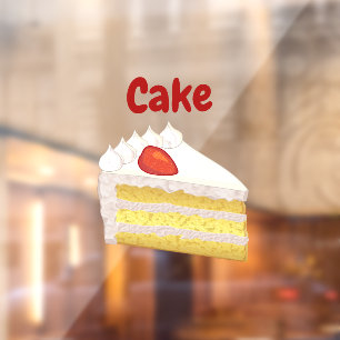 Cake Slice mit Individuelle Name, Business oder Sl Fensteraufkleber
