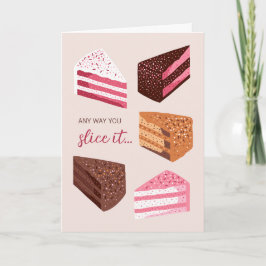 Cake slices hand drawn illustration birthday card karte