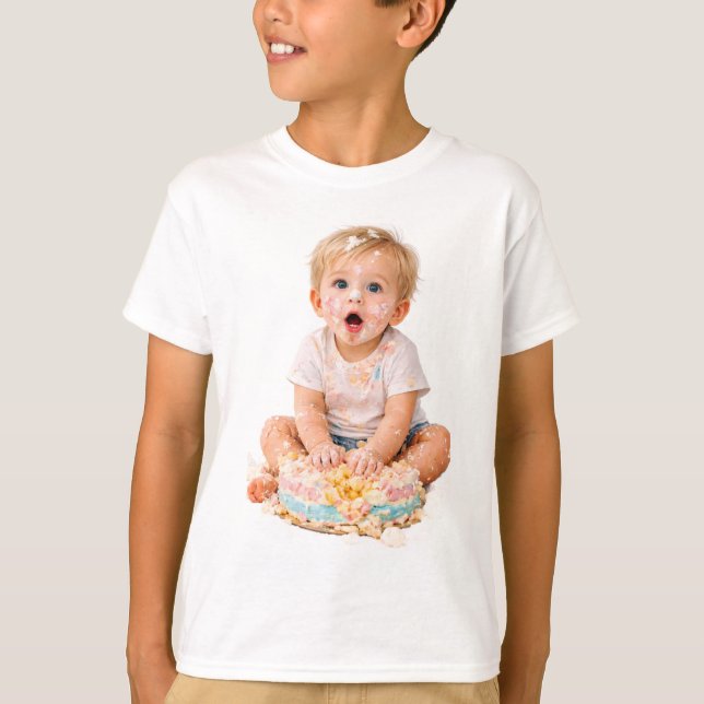 Cake Smash Baby First Birthday T-Shirt (Vorderseite)