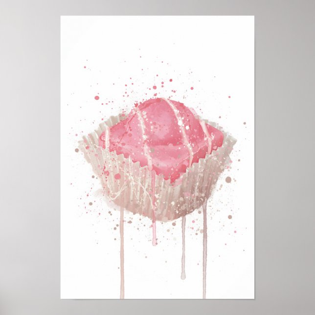 Cake Wall Art Print 'French Fancie Strawberry' Poster (Vorne)