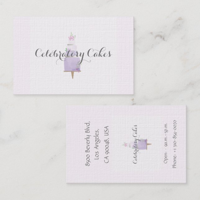 Cake water color Business Card Visitenkarte (Vorne/Hinten)