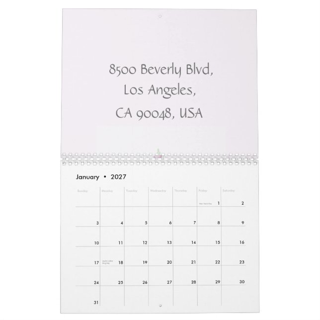 Cake Water Color Business Kalender (Jan 2027)