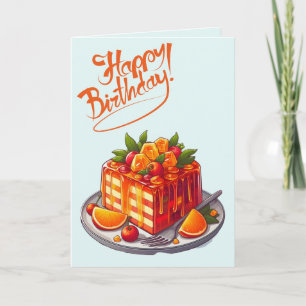 Cake wünscht Geburtstagskarte und Farbseite Karte