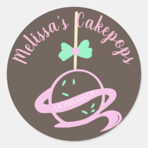 Cakepop Logo Banner Bow Homemade Bakery Wirbel Runder Aufkleber
