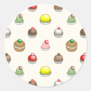 Cakes-Muster Runder Aufkleber