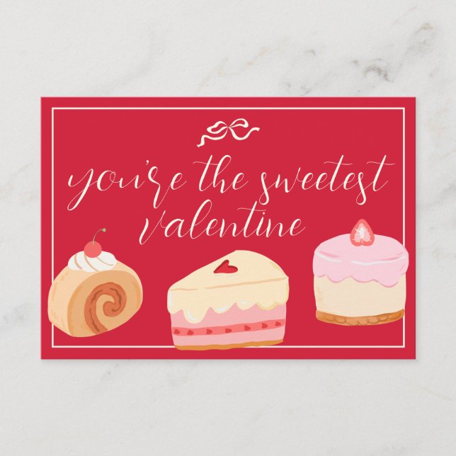 Cakes Photo Sweetest Valentine Love Holiday Card Einladung (Vorderseite)